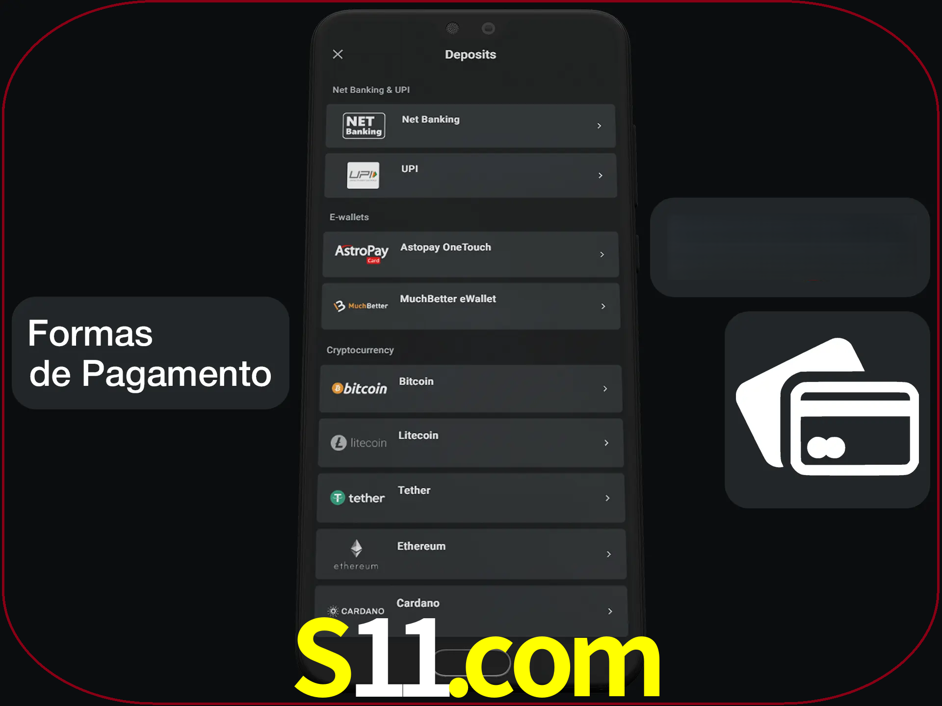 Escolha a forma de pagamento de sua preferência.