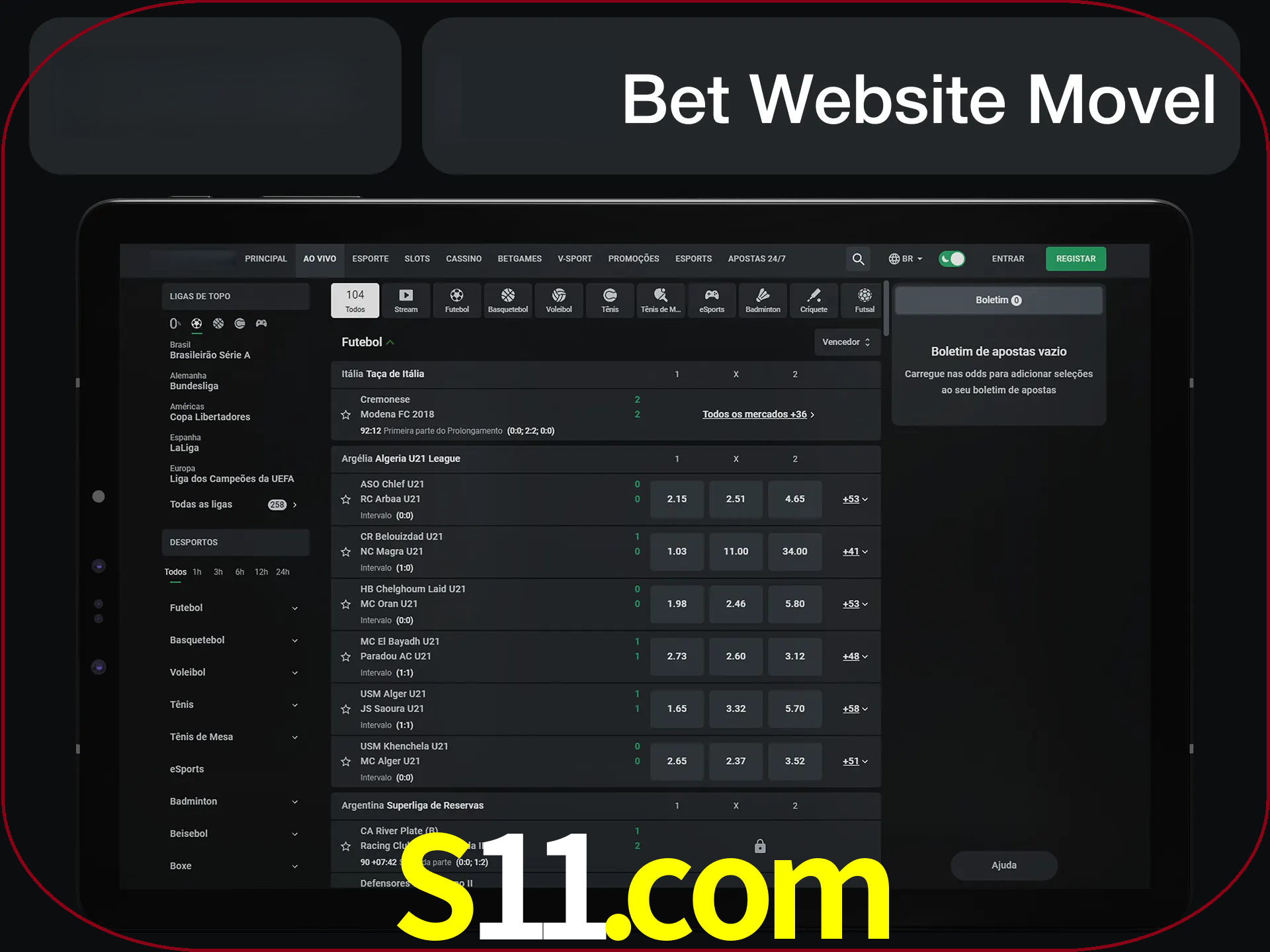 Use nosso website em qualquer dispositivo.